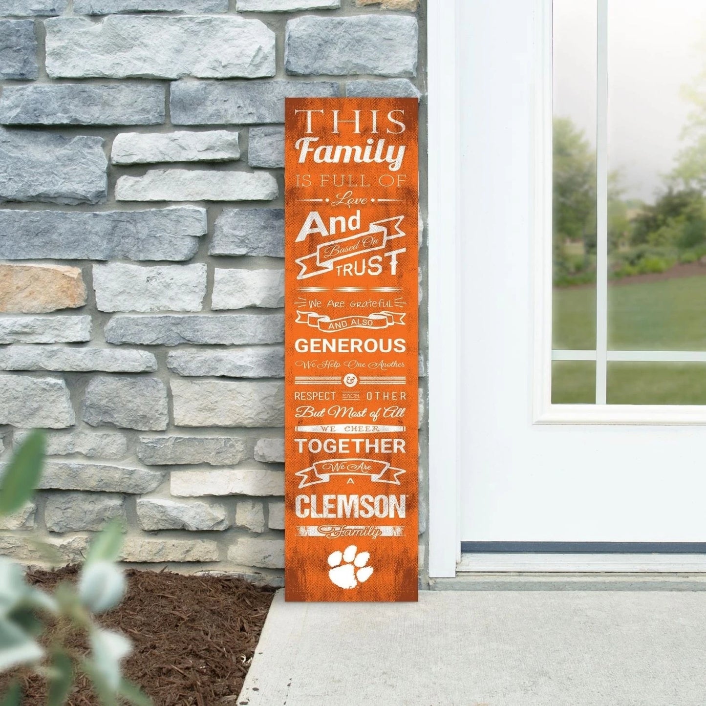 P Graham Dunn Clemson Tigers Family Values Mini Porch Leaner