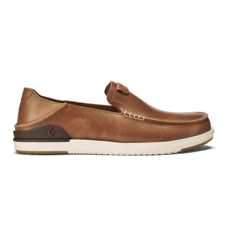 Olukai Kakaha Men's Leather Slip On Shoes - Fox