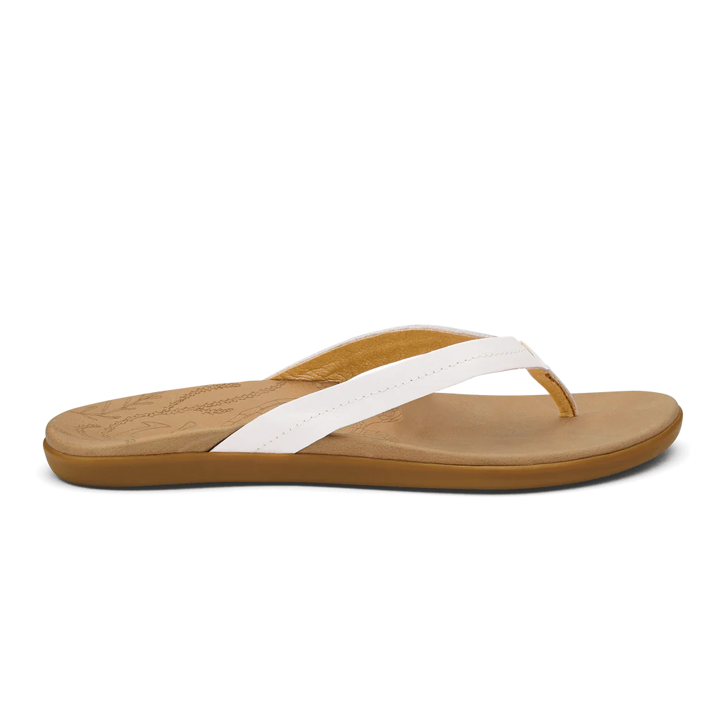 Olukai Women's Honu- Bright White/ Golden Sand