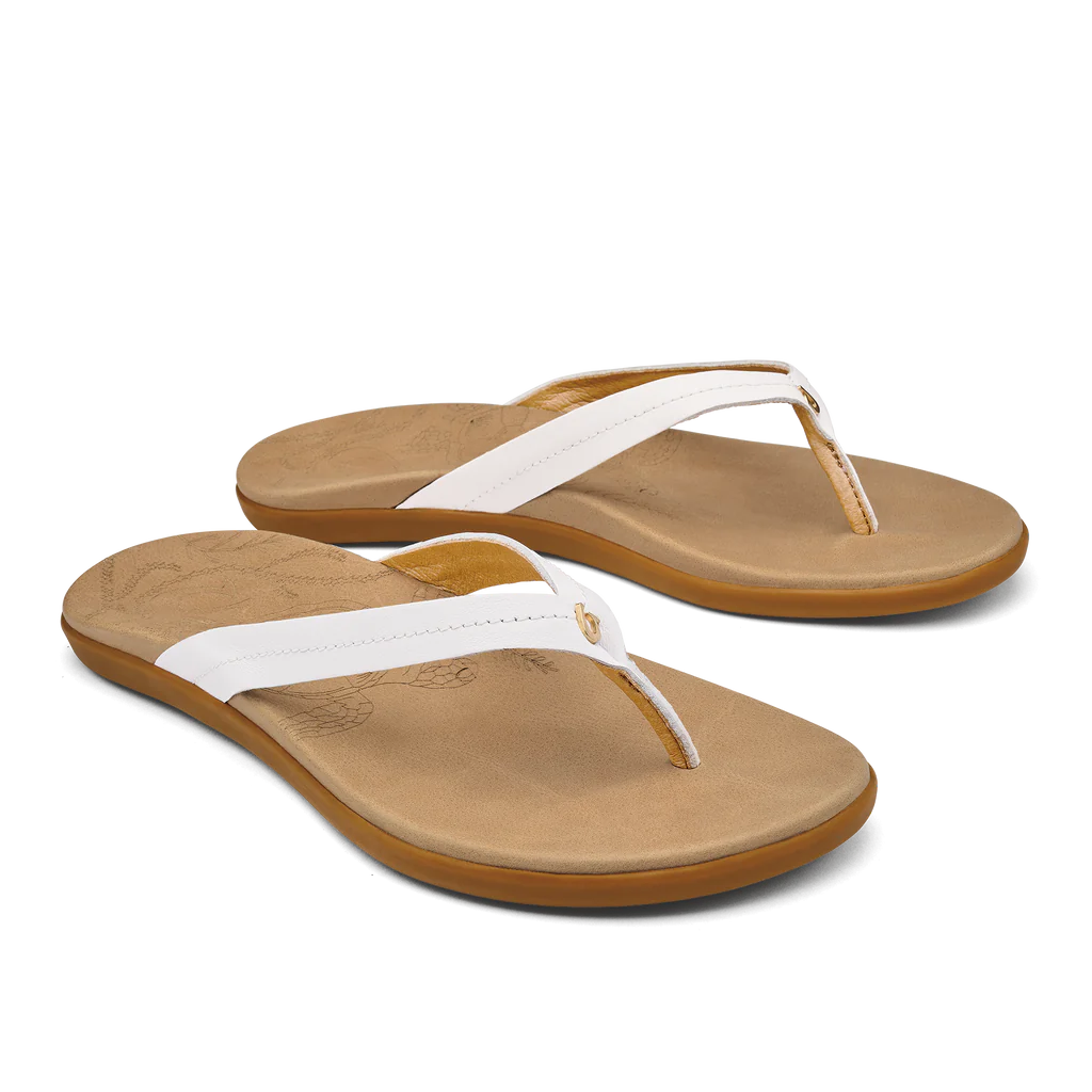Olukai Women's Honu- Bright White/ Golden Sand