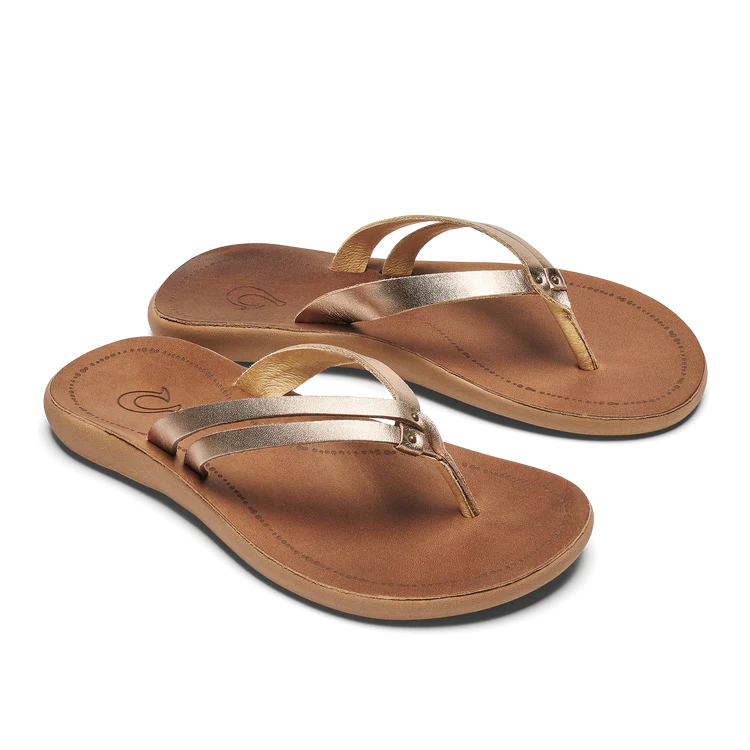 Olukai Kāpehe Luana Womens Leather Sandals- Bubbly/Sahara