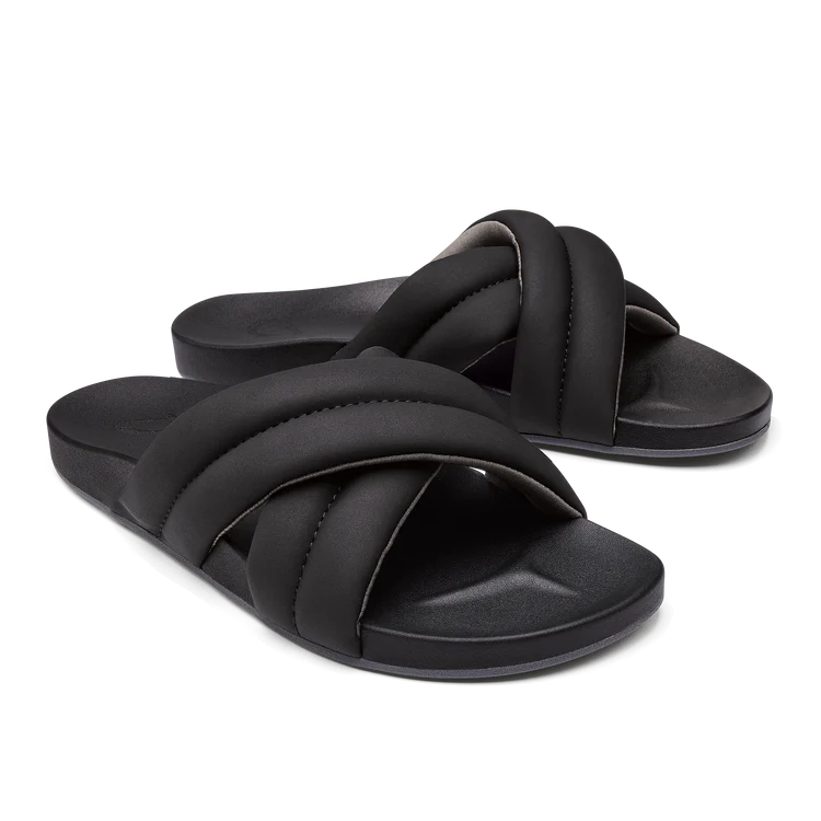 Olukai Hila Womens Slide Sandals - Black