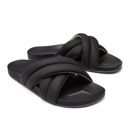 Olukai Hila Womens Slide Sandals - Black