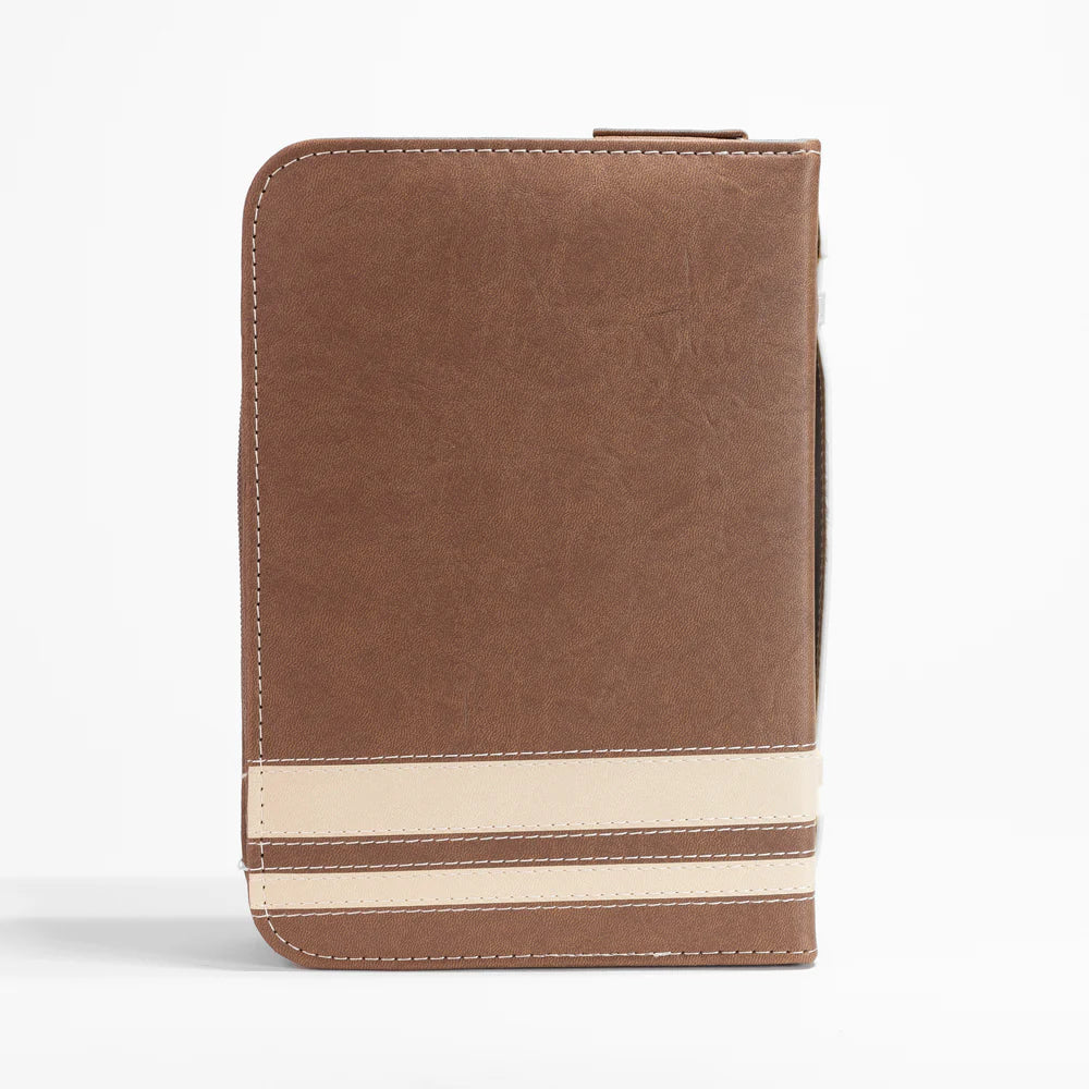 Brown/Cream Bible Cover - With God all things are possible Matthew 19:26