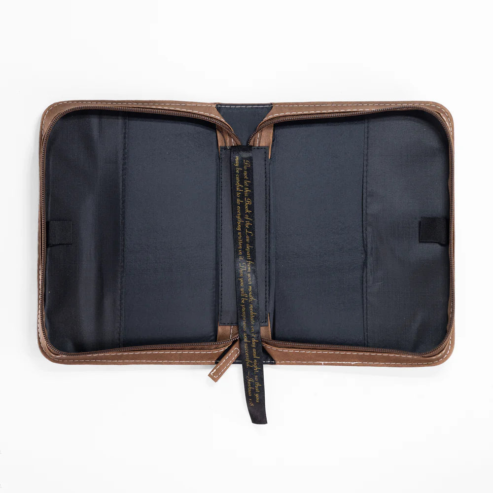 Brown/Cream Bible Cover - With God all things are possible Matthew 19:26