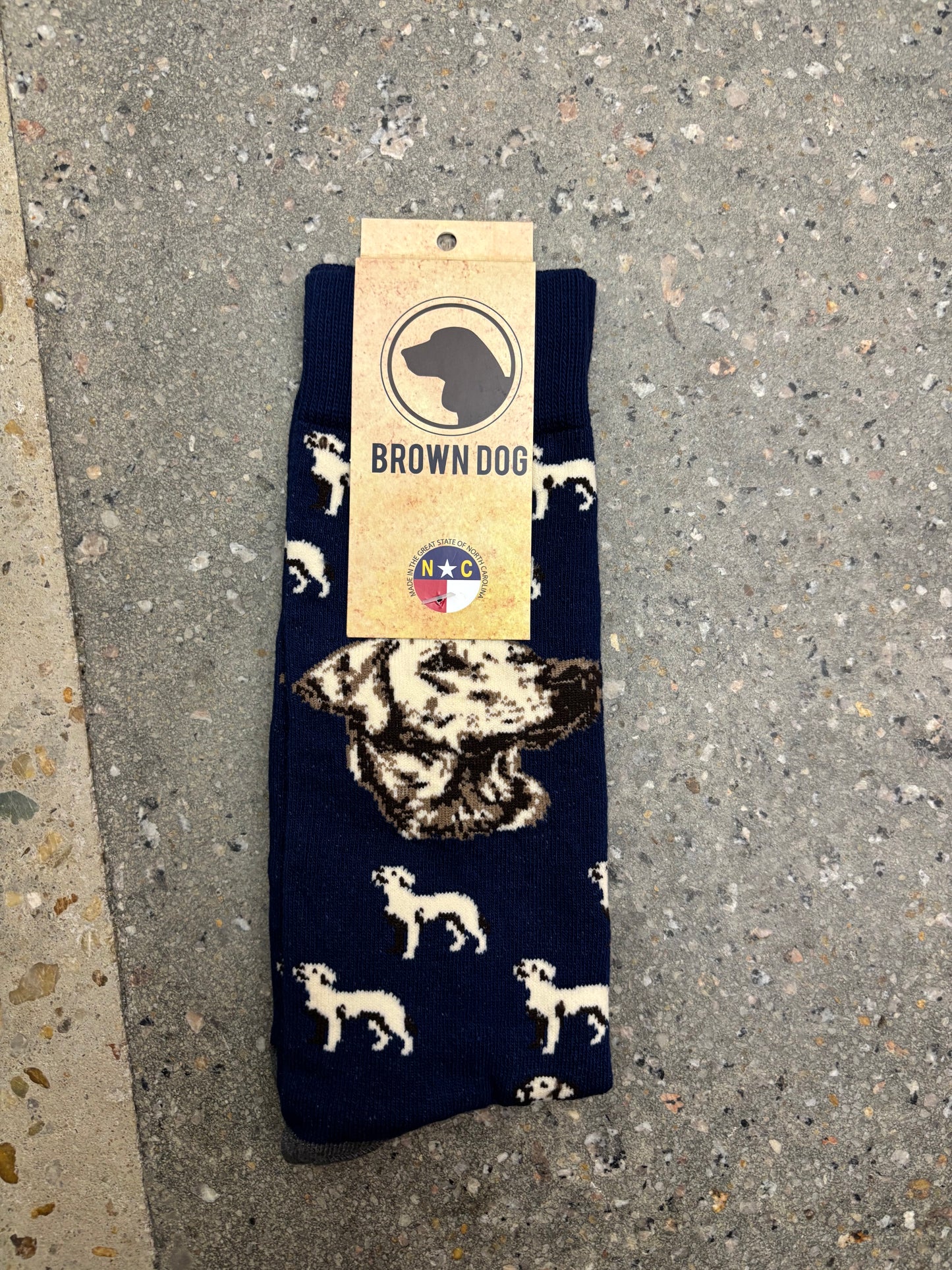 Brown Dog Labrador Socks - Insignia Blue