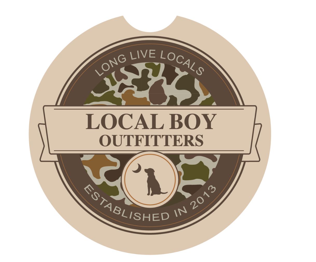 Local Boy Car Coasters - Vintage Sphere Latte