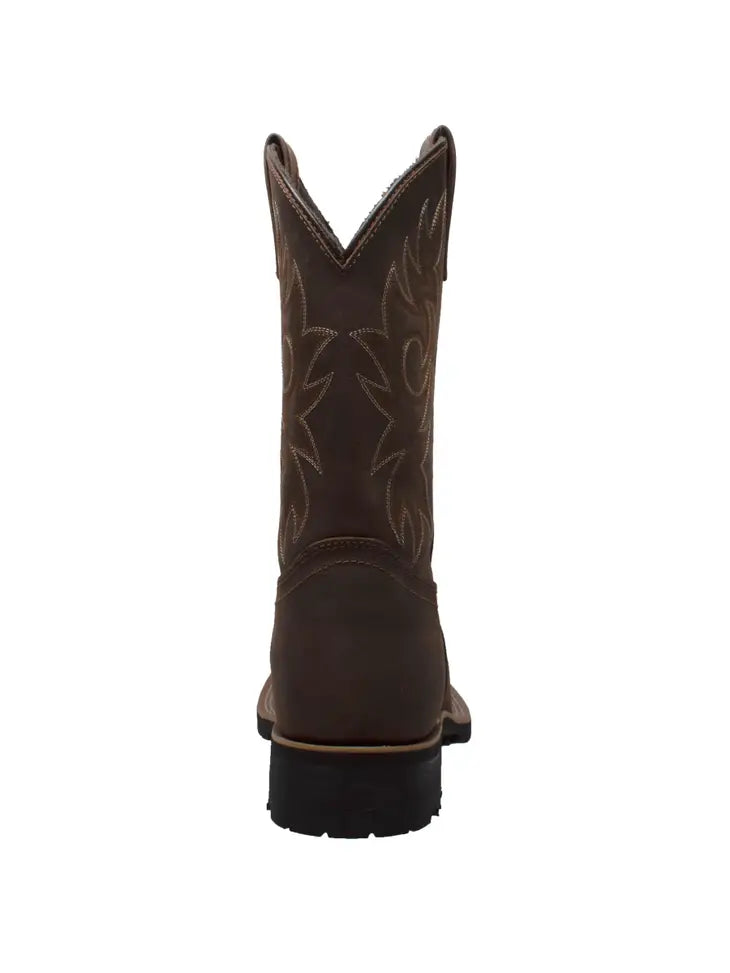 Mens Brown Steel Toe Work Western Boots