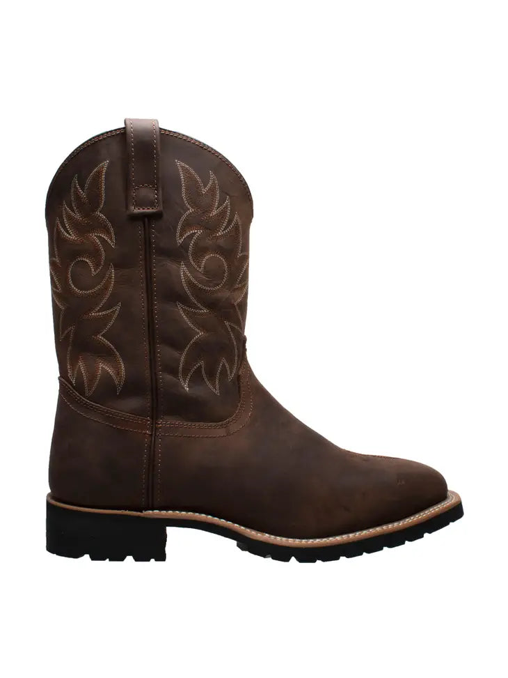 Mens Brown Steel Toe Work Western Boots