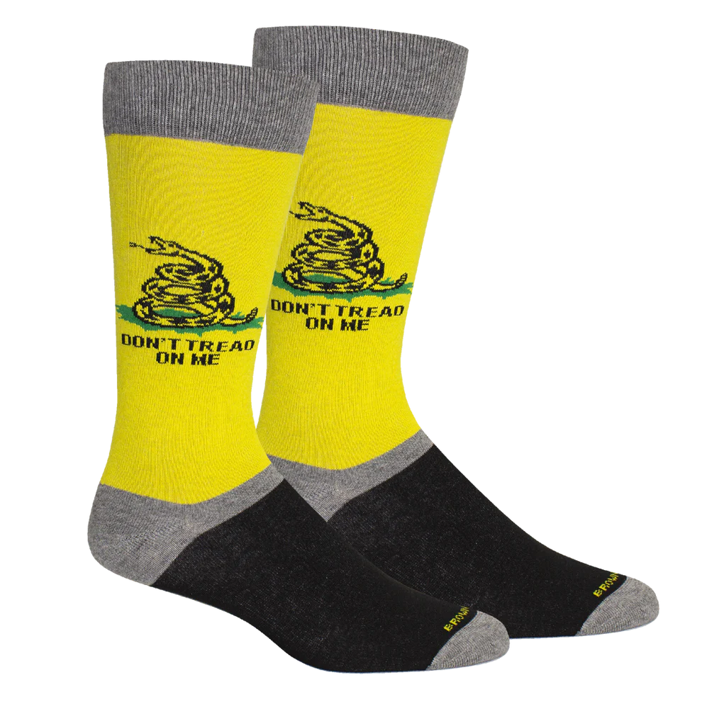 Brown Dog Socks Don't Tread on Me - Cyber Yellow