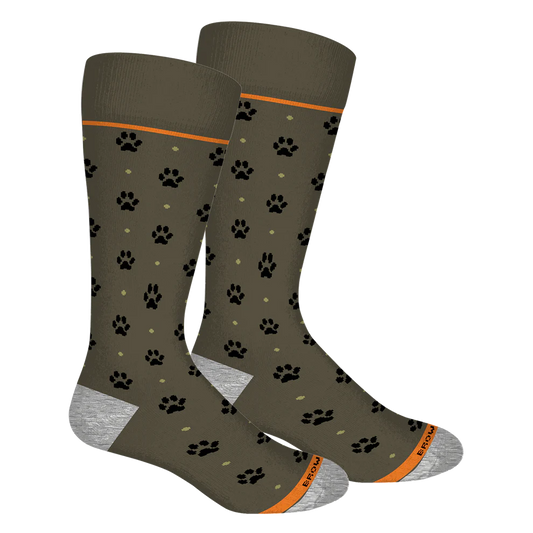 Brown Dog Paw Crew Socks - Sage