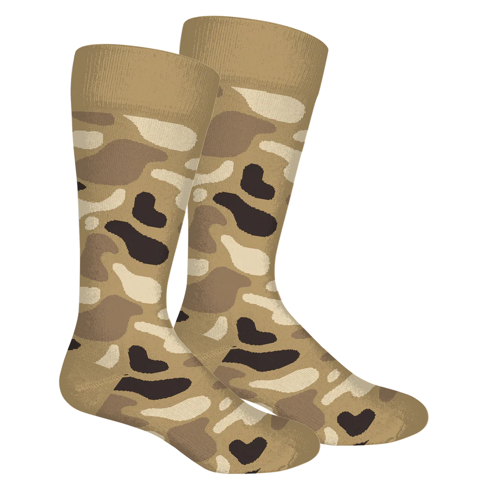 Brown Dog Old School Camo Socks- Khaki