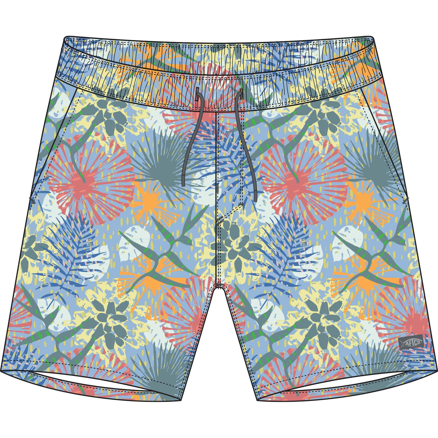 Aftco Youth Printed Strike Shorts - Elfin Yellow