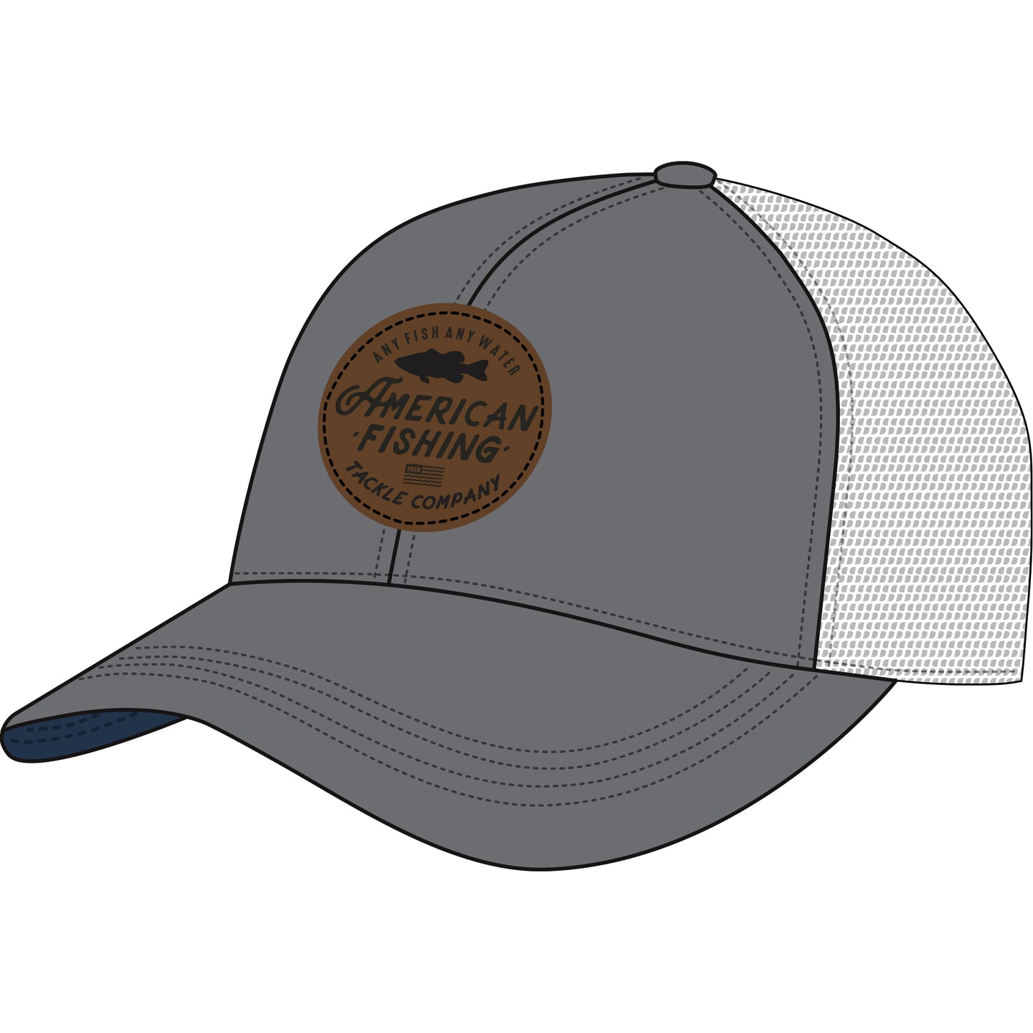 Aftco Youth Lemonade LTHR Trucker Hat - Gray