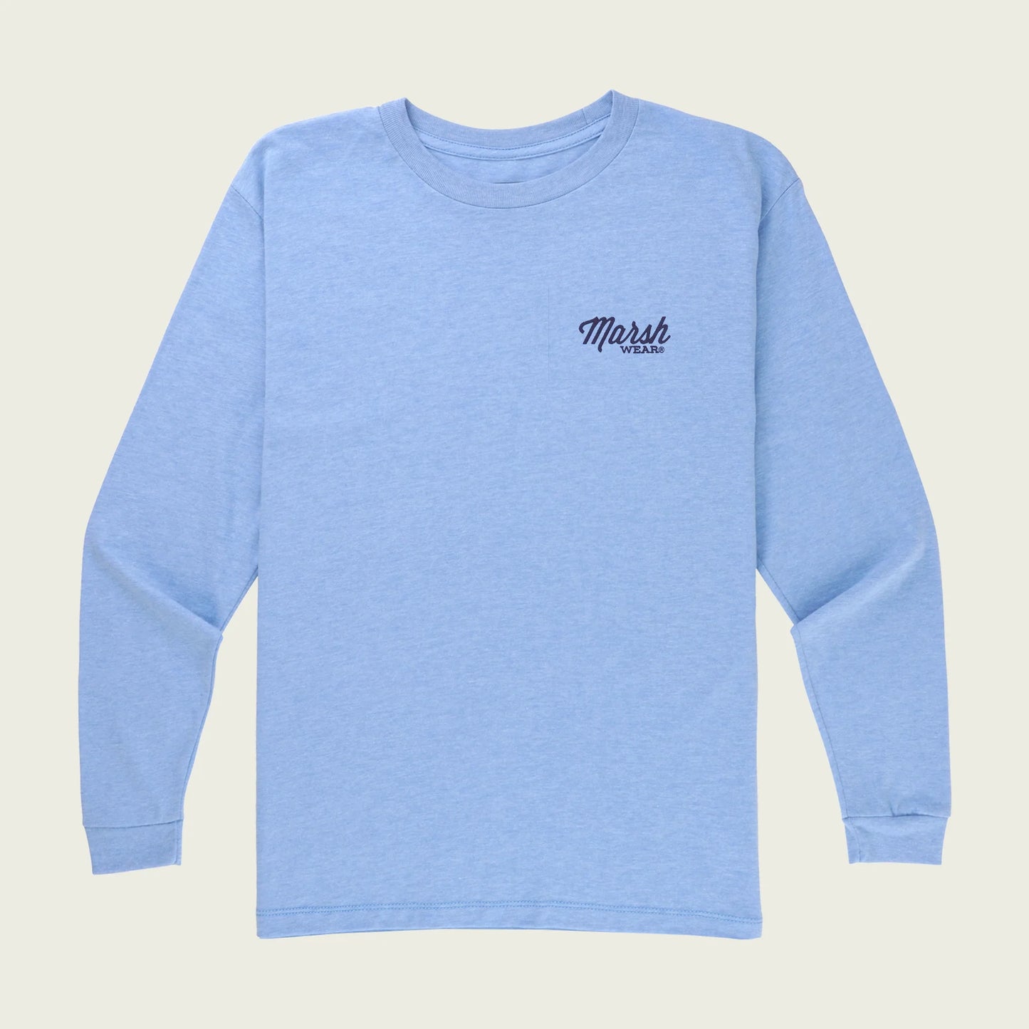 Marsh Wear Youth Mallard Rodeo LS Shirt- Light Blue Heather