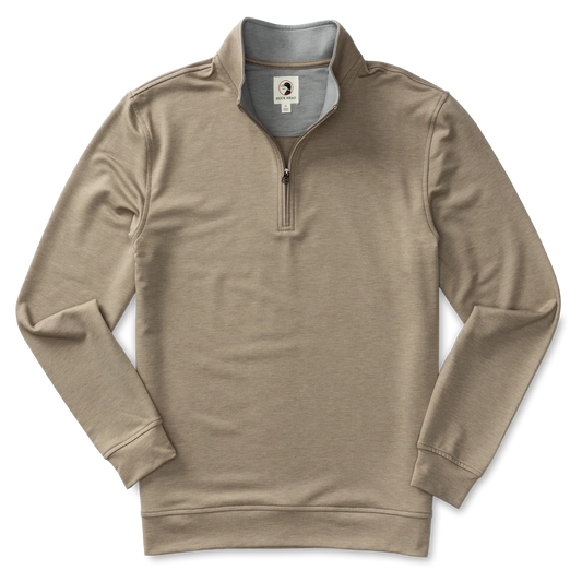 Duck Head Dunmore 1/4 Zip Pullover- Walnut Heather