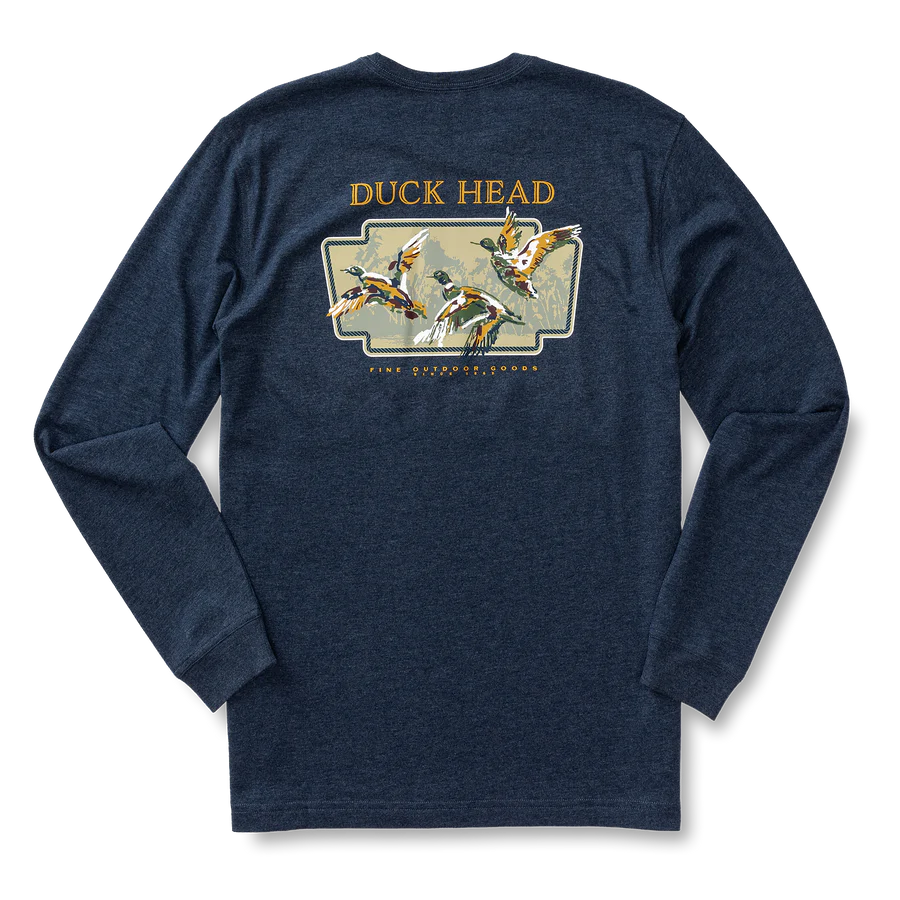 Duck Head Flying Mallard T-Shirt -Royal Navy Heather