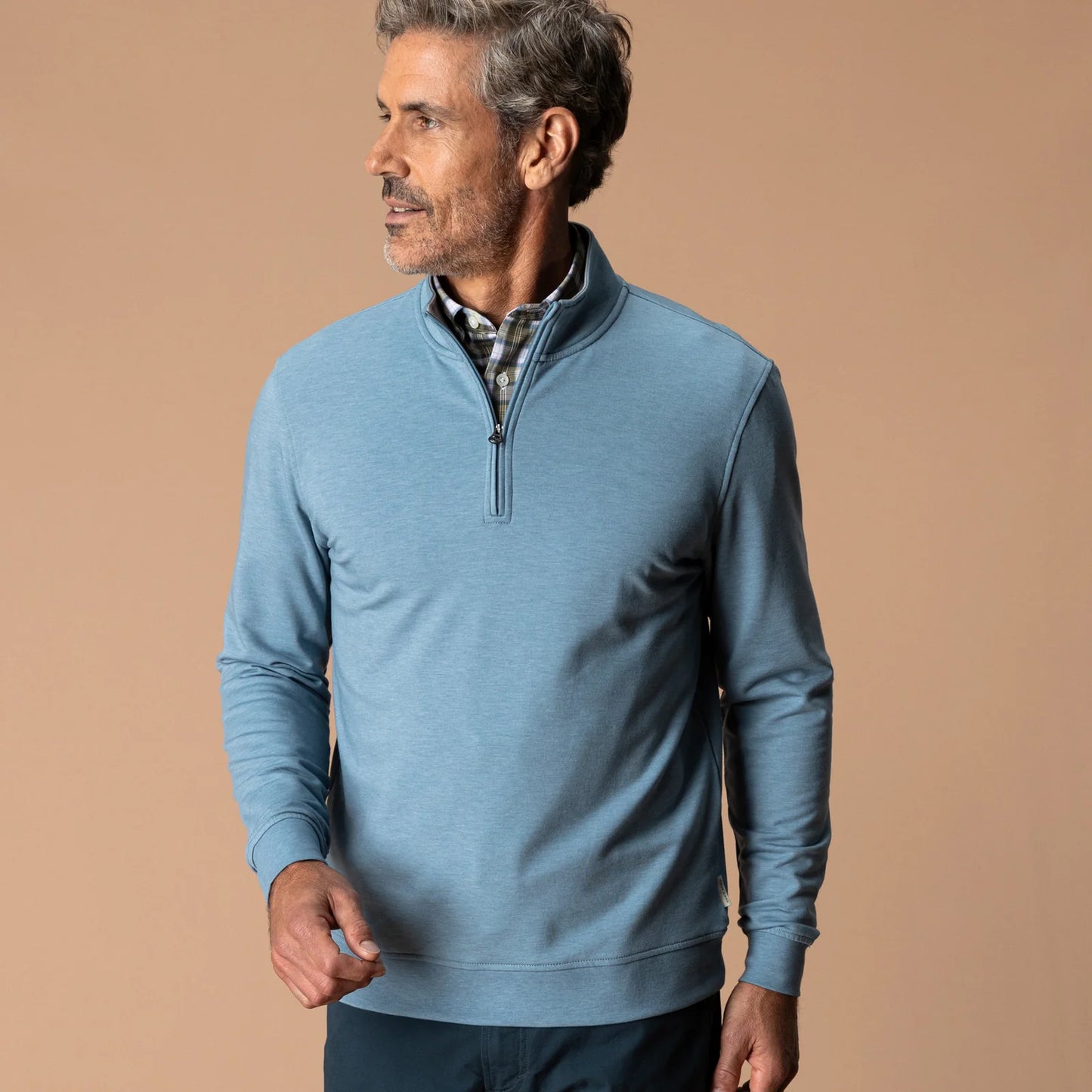 Duck Head Dunmore Performance 1/4 Zip Pullover - Windblown Sky