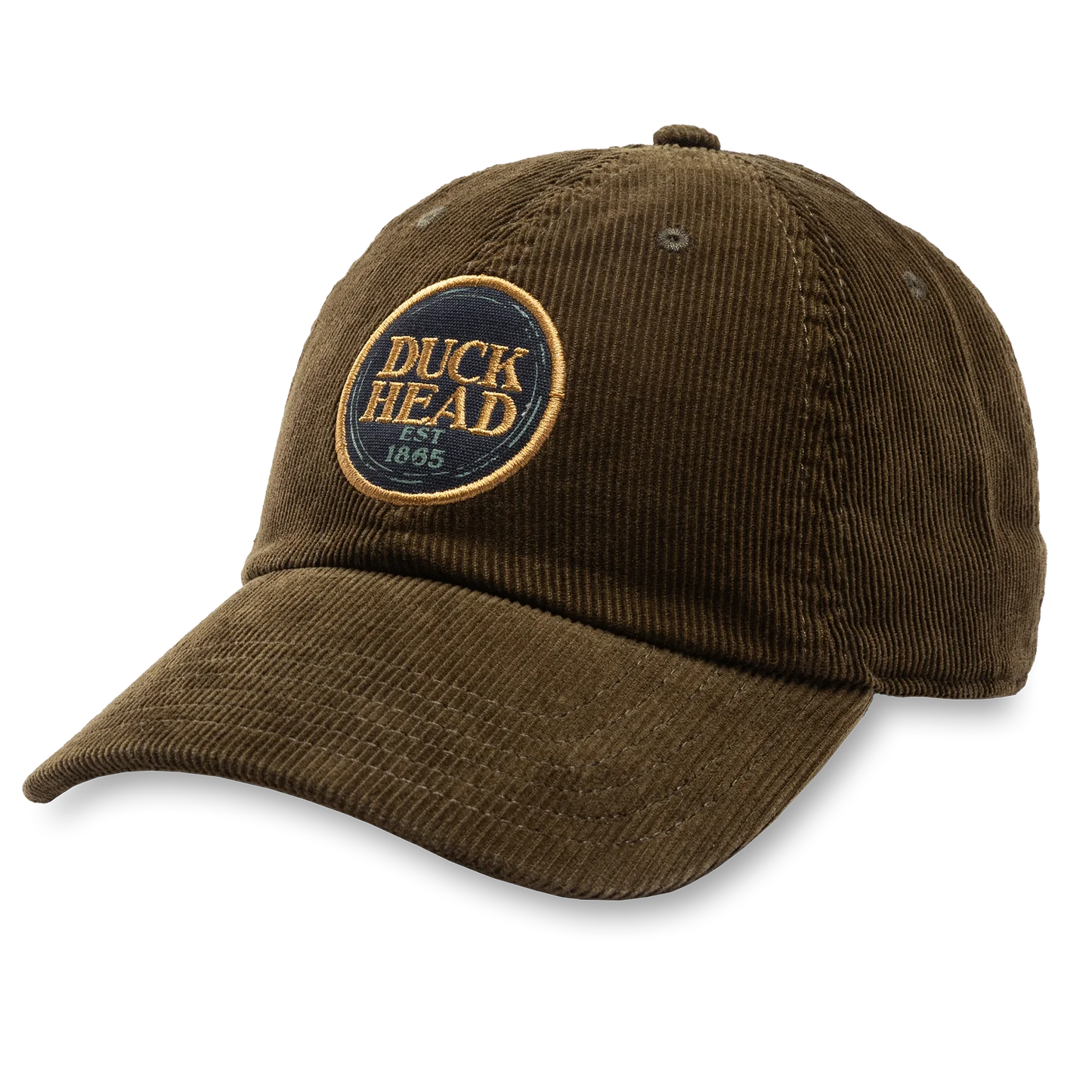 Duck Head Corduroy Hat with Canvas Patch- Dark Olive