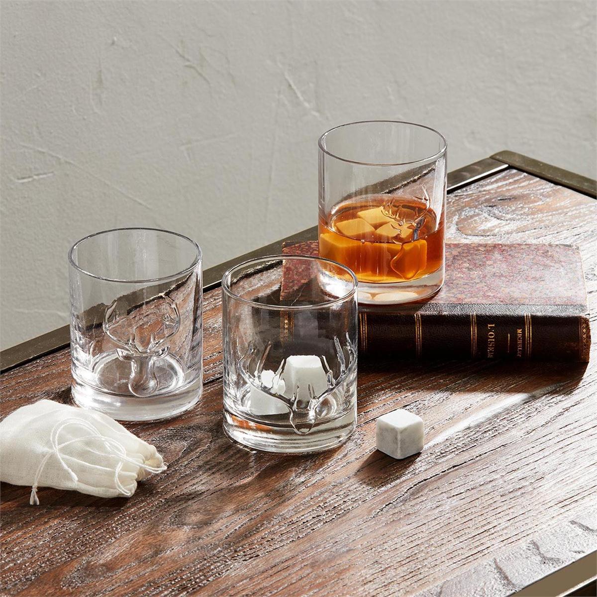 Mudpie Deer DOF Glass & Rock Ice Sets