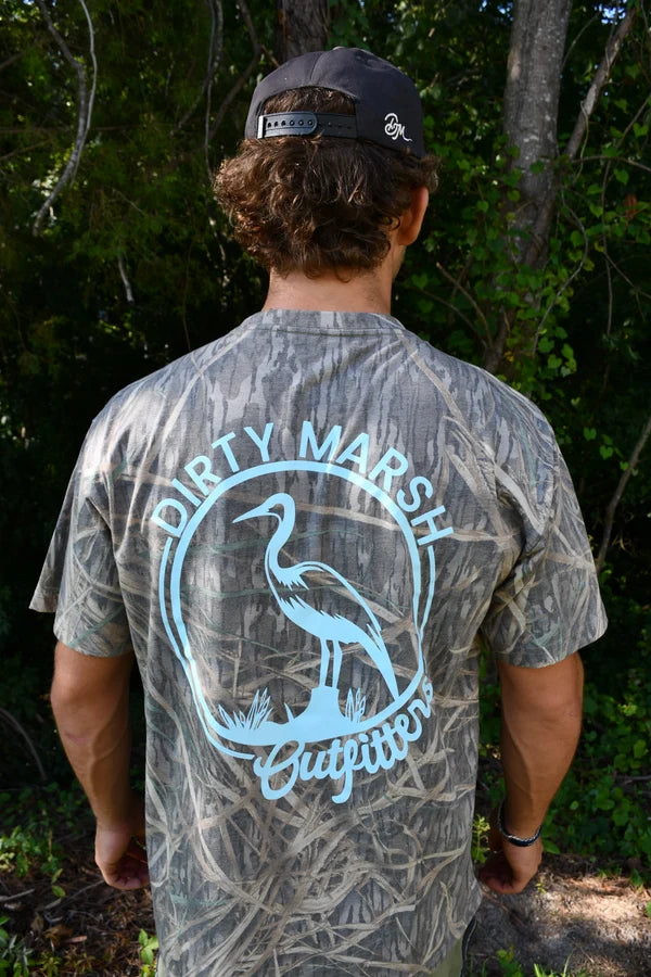 Dirty Marsh Mossy Oak Shadowgrass- Teal Circle Logo