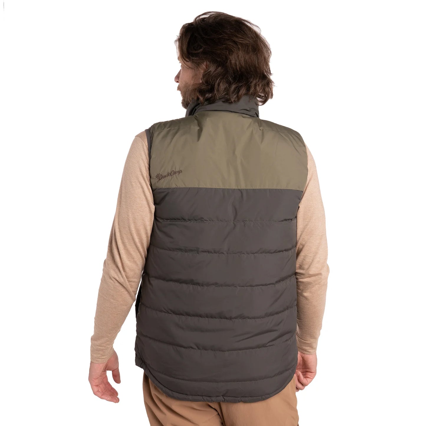 Duck Camp Dry Down Reversible Vest- Raven/ Woodland