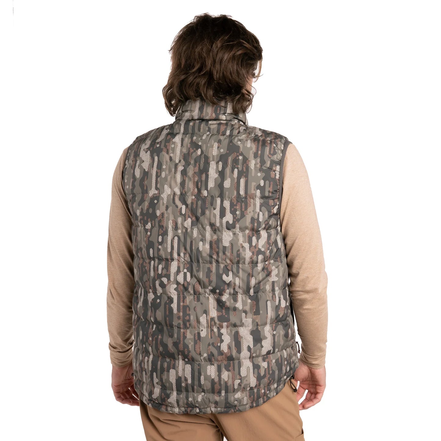 Duck Camp Dry Down Reversible Vest- Raven/ Woodland