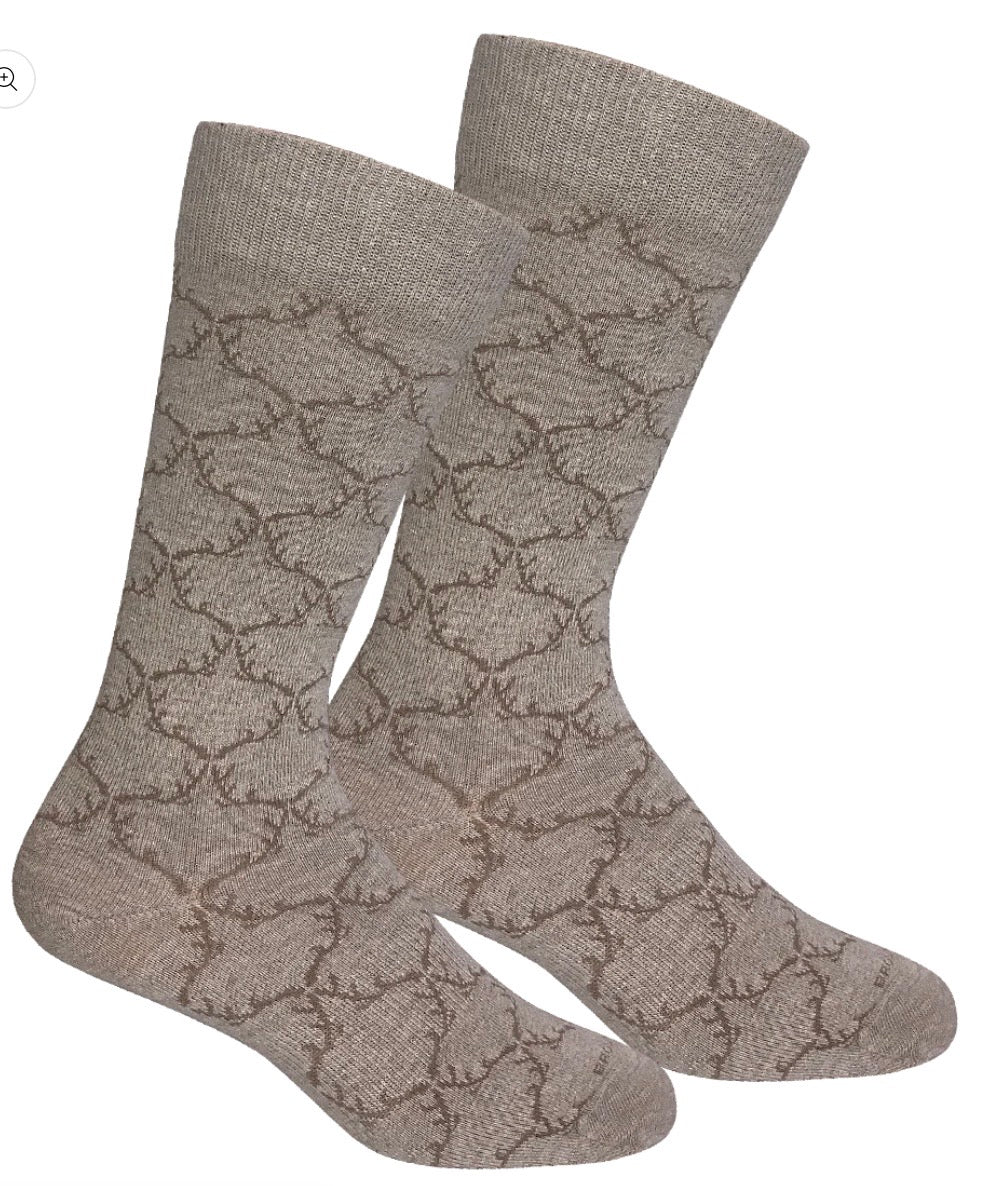 Brown Dog Socks - Antler Argyle Oatmeal