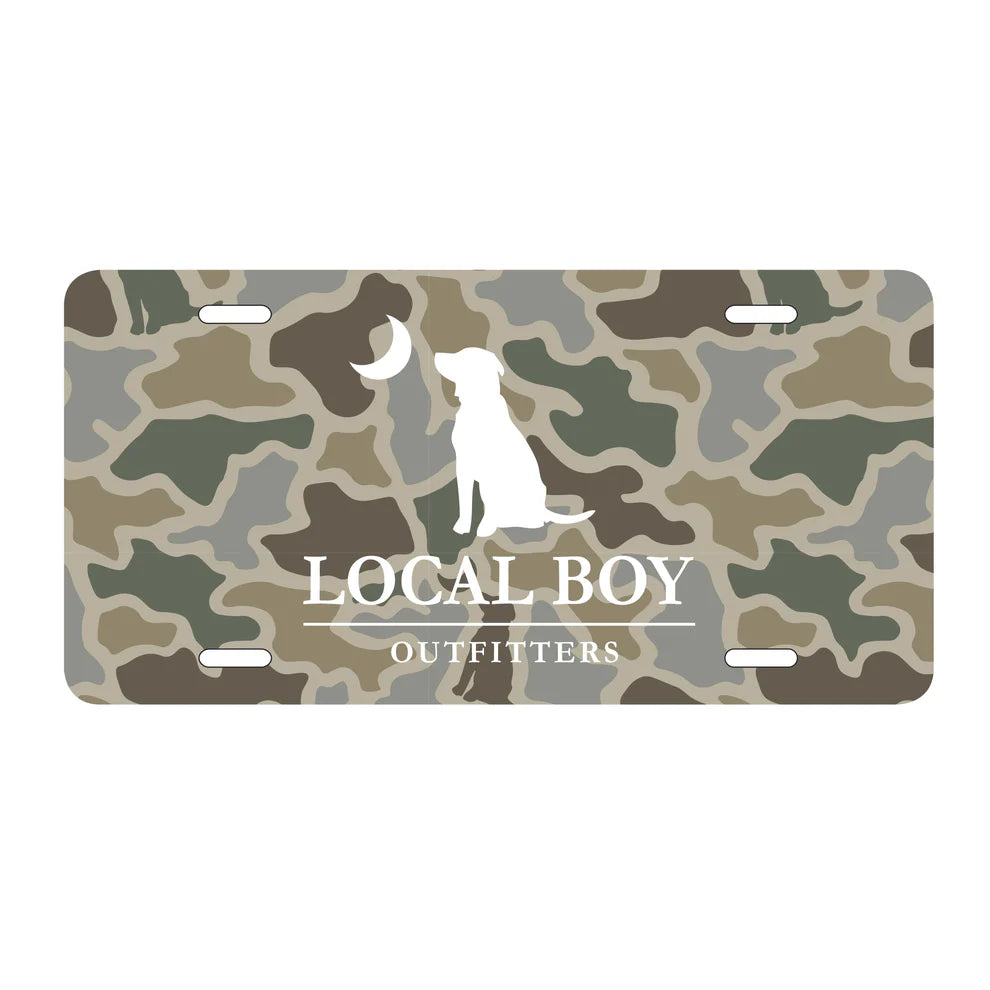 Local Boy License Plate - Sand Dog & Moon Camo