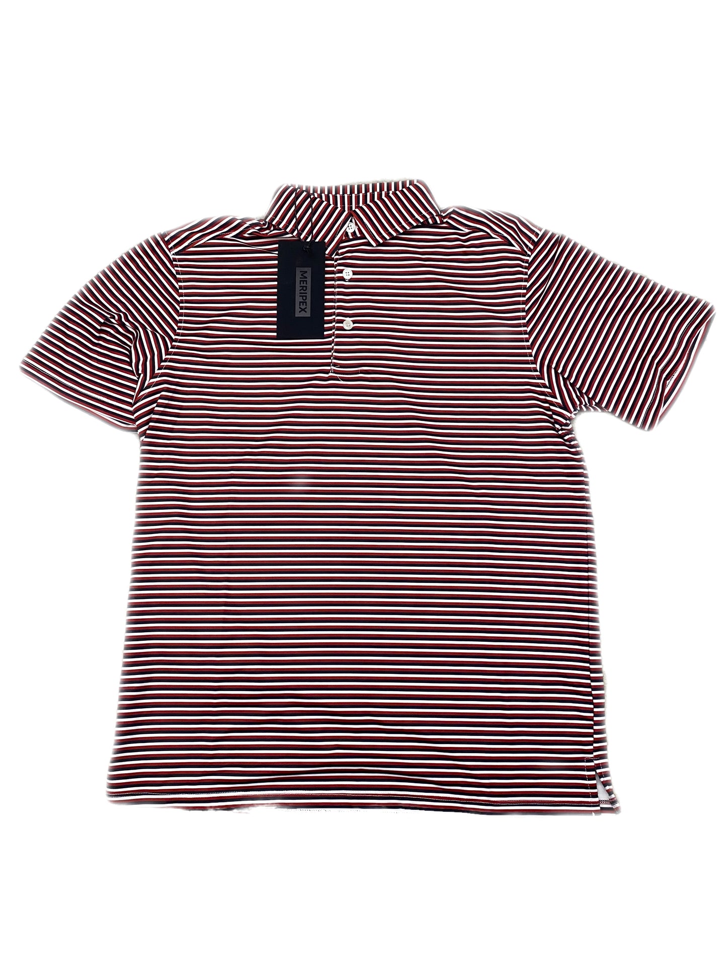Meripex Men's Garnet/Black/White stripe Polo