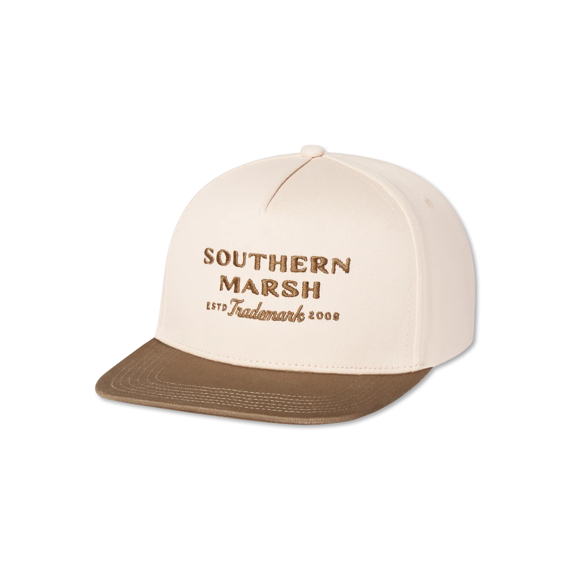 Southern Marsh Trademark Hat - Burnt Taupe & White Twill