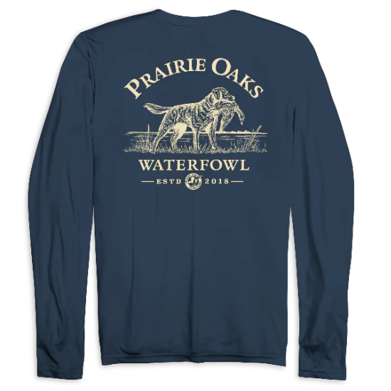 Prairie Oaks Established L/S Tshirt- Navy