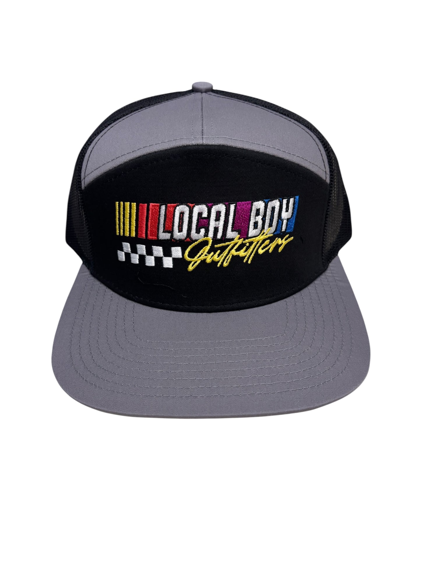 Local Boy Hot Wheels 7 Panel Hat - Charcoal/Ash