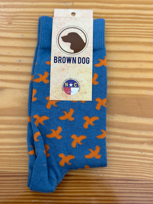 Brown Dog Miles Ridge Sock- Bluestone