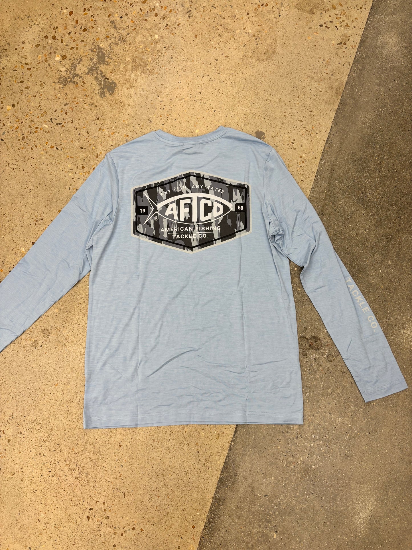 Aftco Emblem UVX Long Sleeve - Airy Blue Heather
