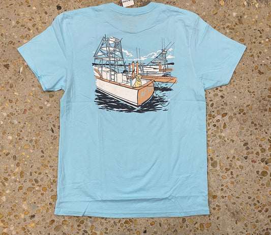 Aftco Venture S/S Saltwater Fishing TShirt - Clear Water Blue