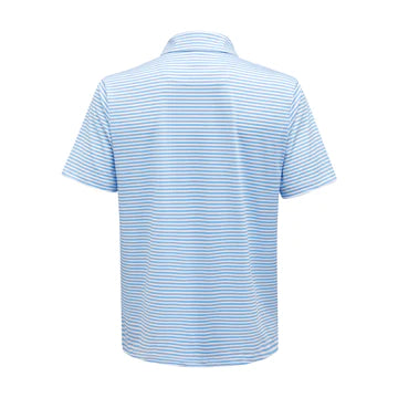 Meripex Men's Performance Polo- Micro Light Blue/White
