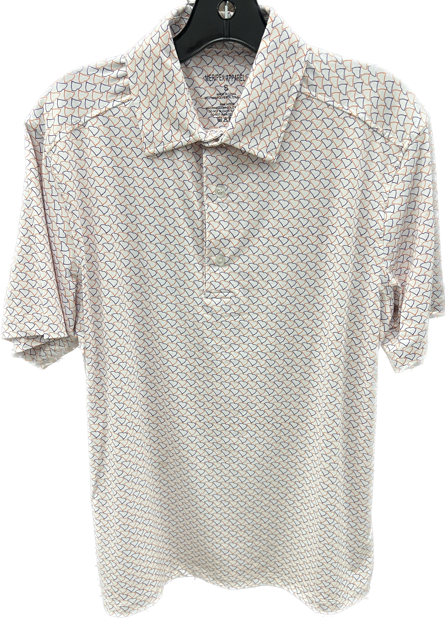 Meripex Men's Performance Polo SC Outline- Purple/Orange