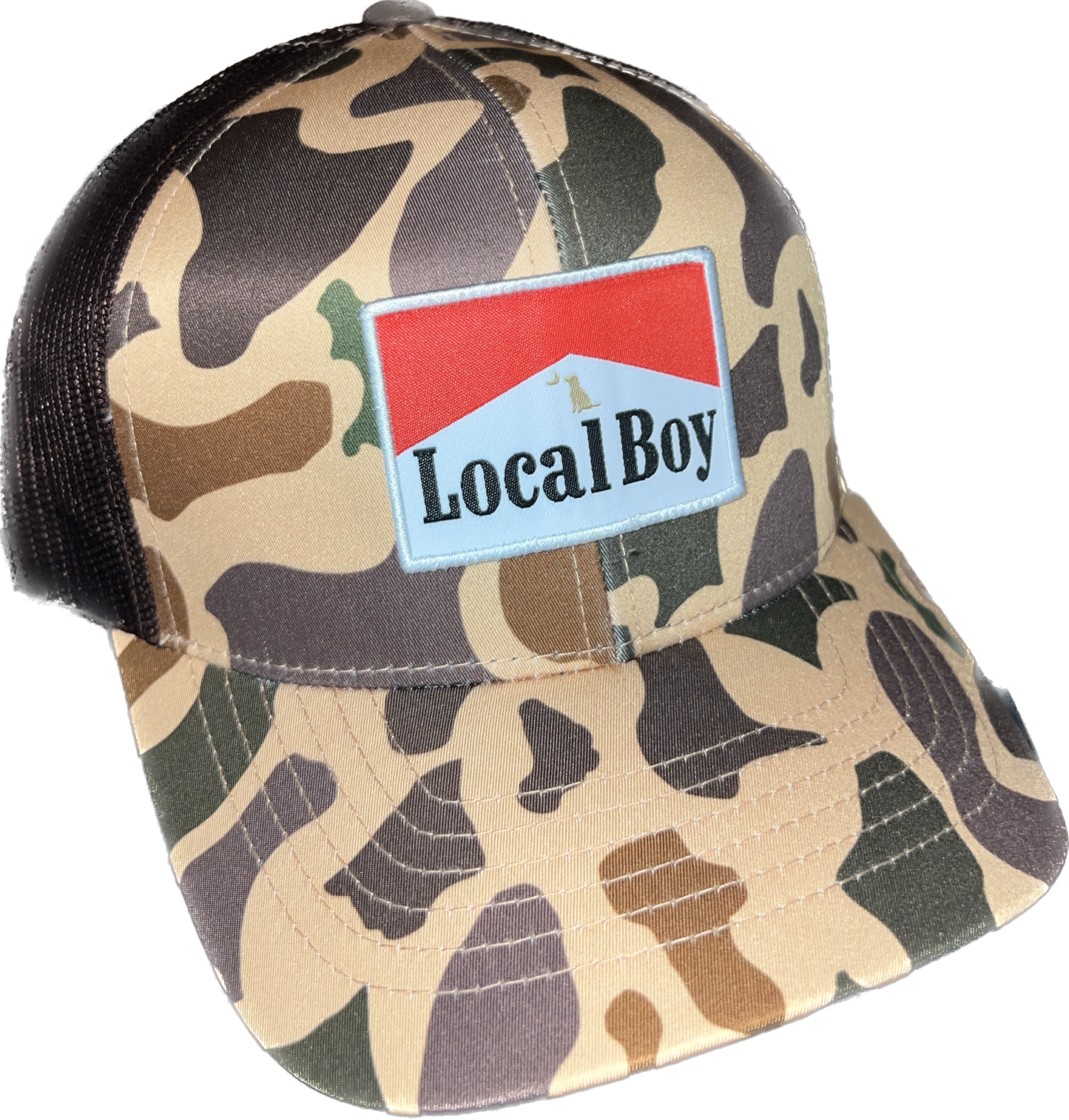 Local Boy Smoked Trucker- Old School Camo/Brown
