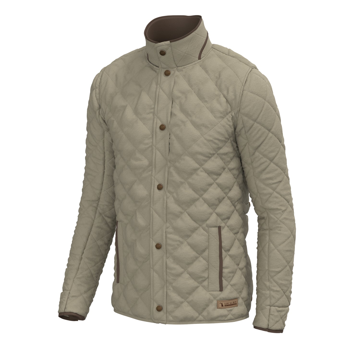 Local Boy Diamond Quilted Jacket - Beige