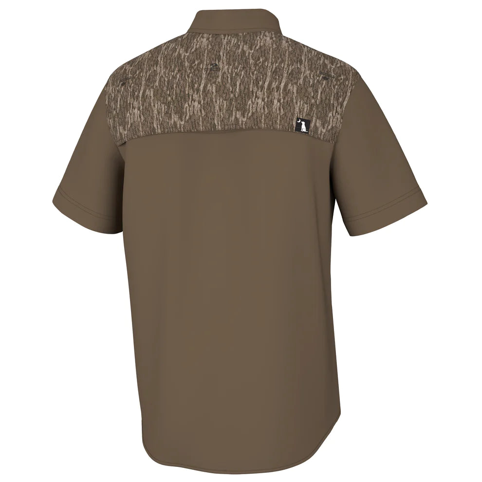 Local Boy Two Tone Seadation Angler SS Shirt- Mossy Oak Bottland/Dark Khaki