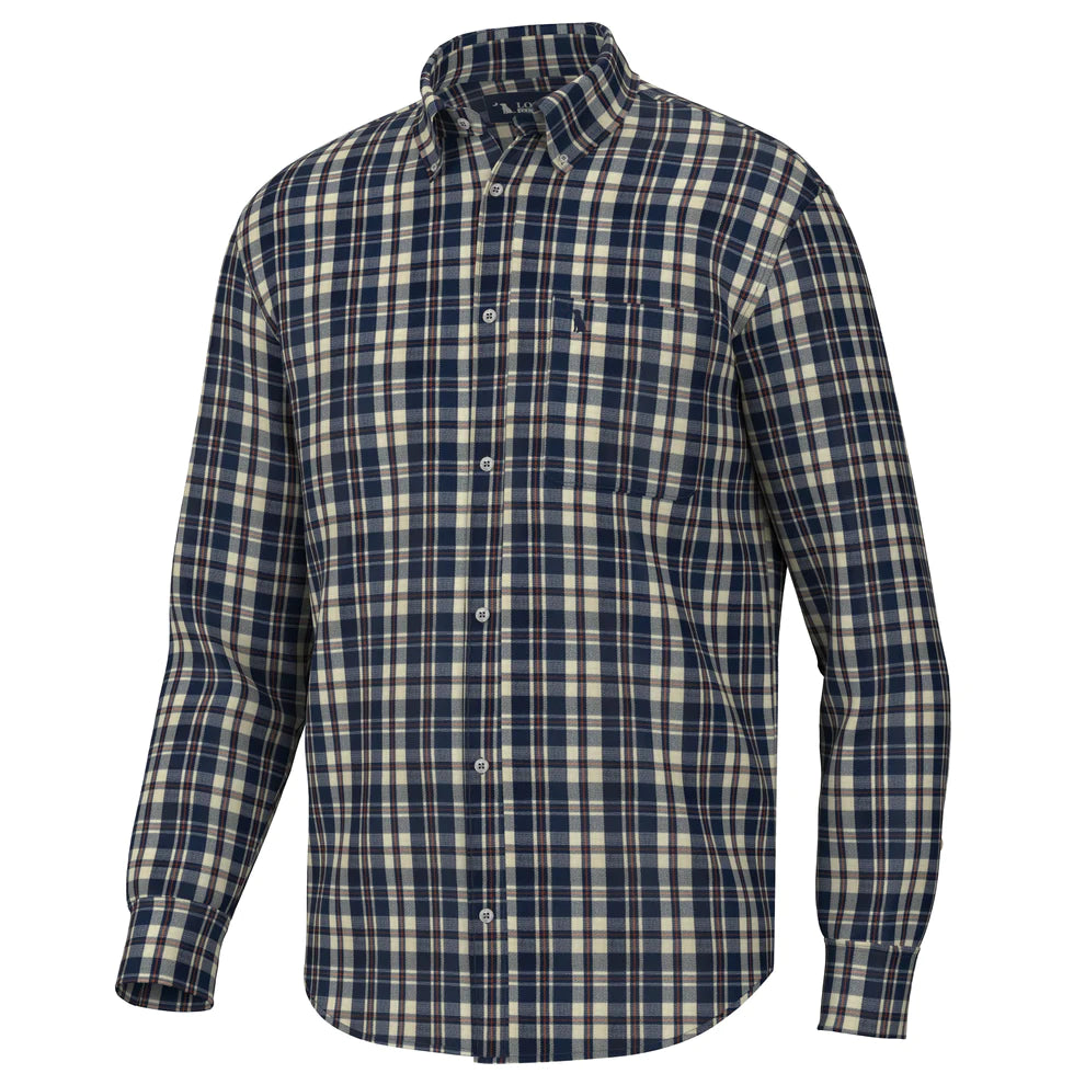 Local Boy Chastain Dress Shirt- Seablue/Cream/Redsea