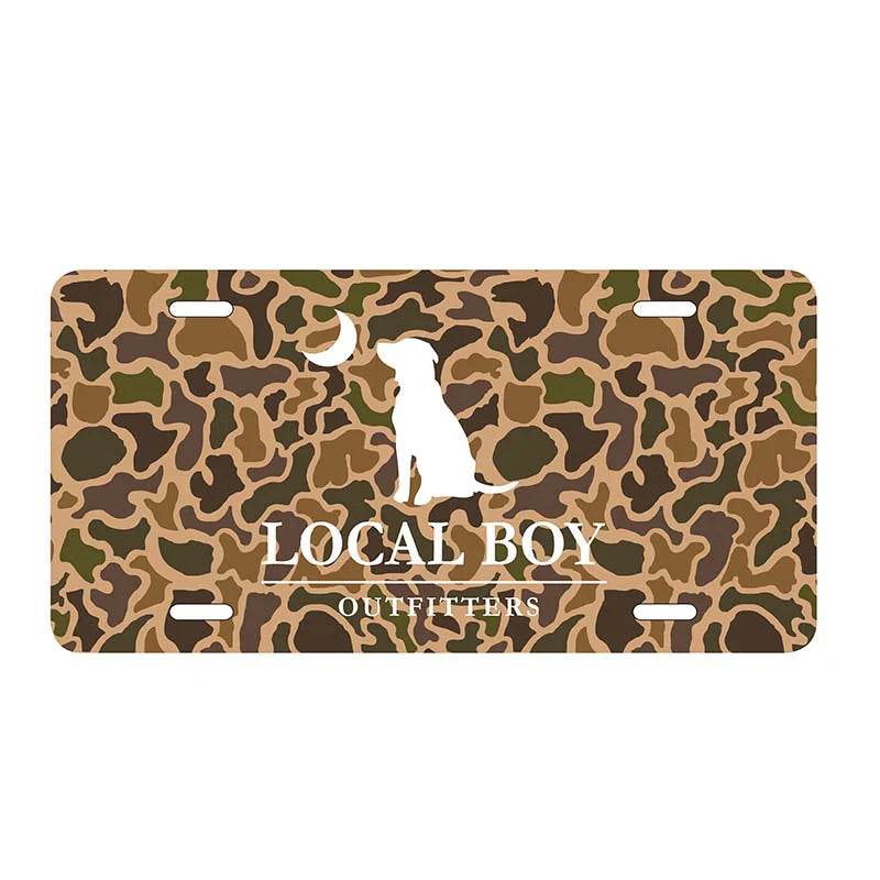 Local Boy Old School Camo License Plate