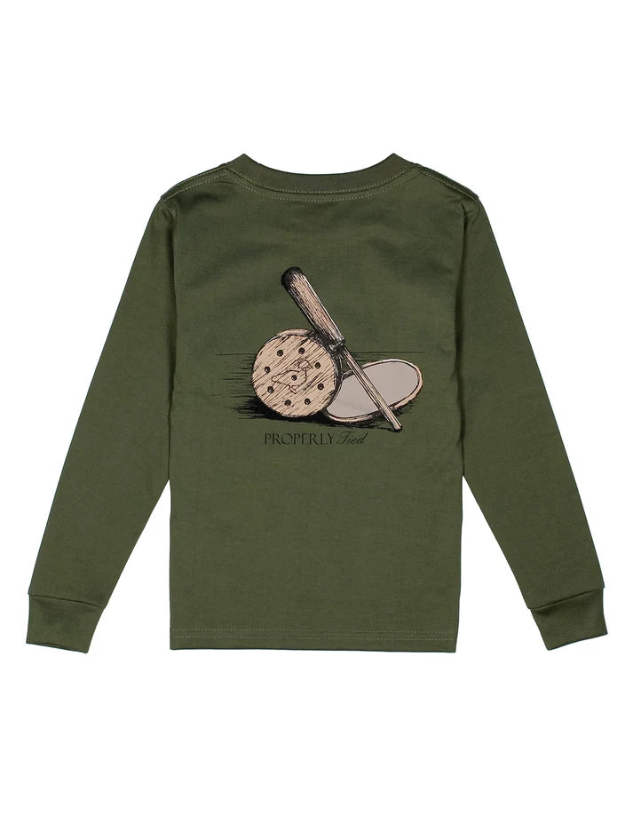 Properly Tied Boys Pot Call LS - Olive