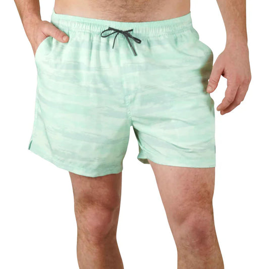 Aftco Strike Printed Swim Shorts - Mint Shoreline Camo