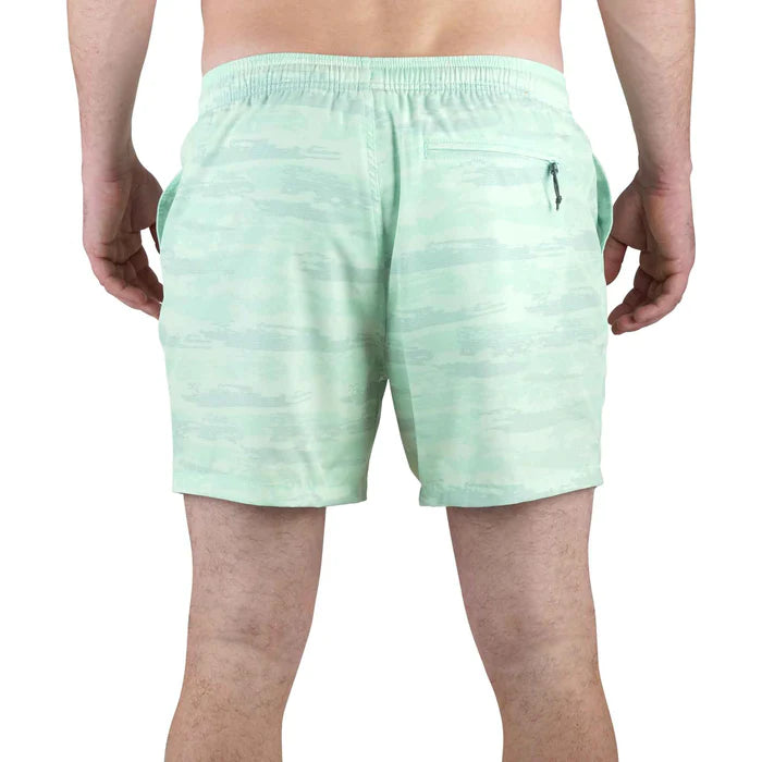 Aftco Strike Printed Swim Shorts - Mint Shoreline Camo