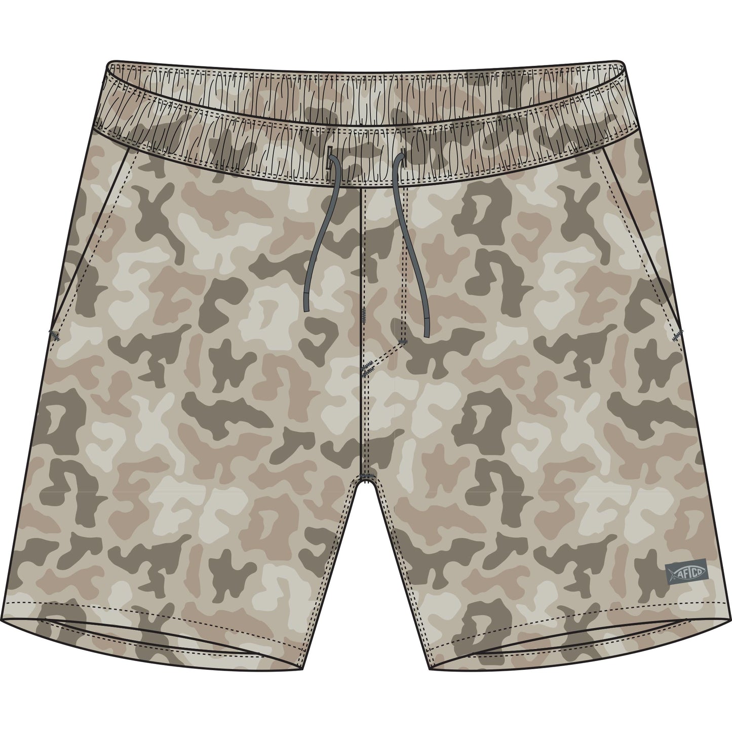 Aftco Strike Swim Short Printed - Sand Grouper Camo