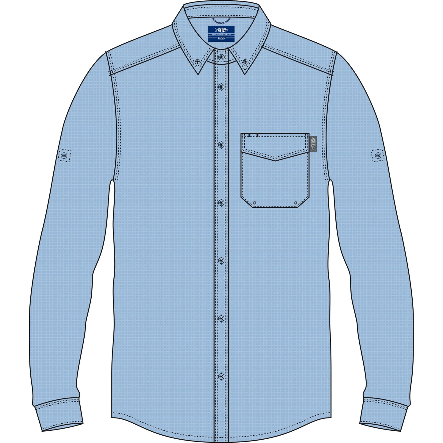 Aftco Palomar Tech Button Down L/S - Airy Blue