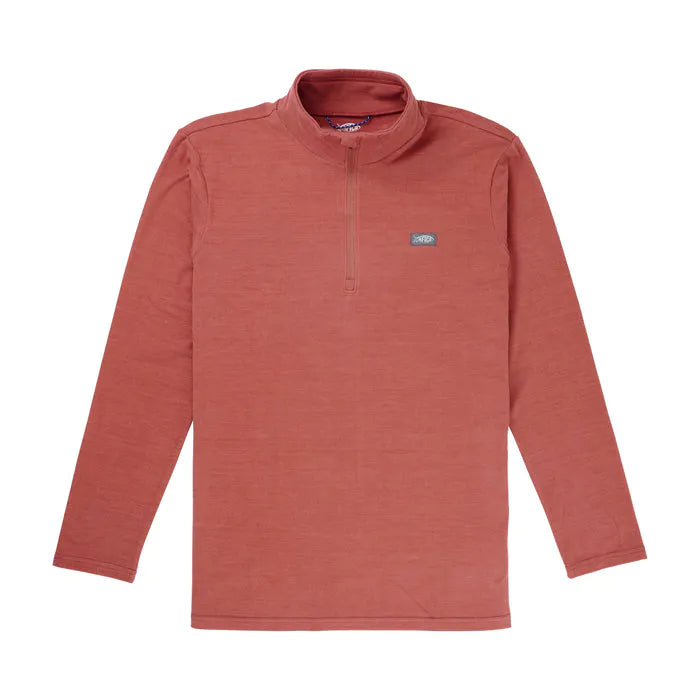 AFTCO Coastal Layer 1/4 Zip- Redwater Heather
