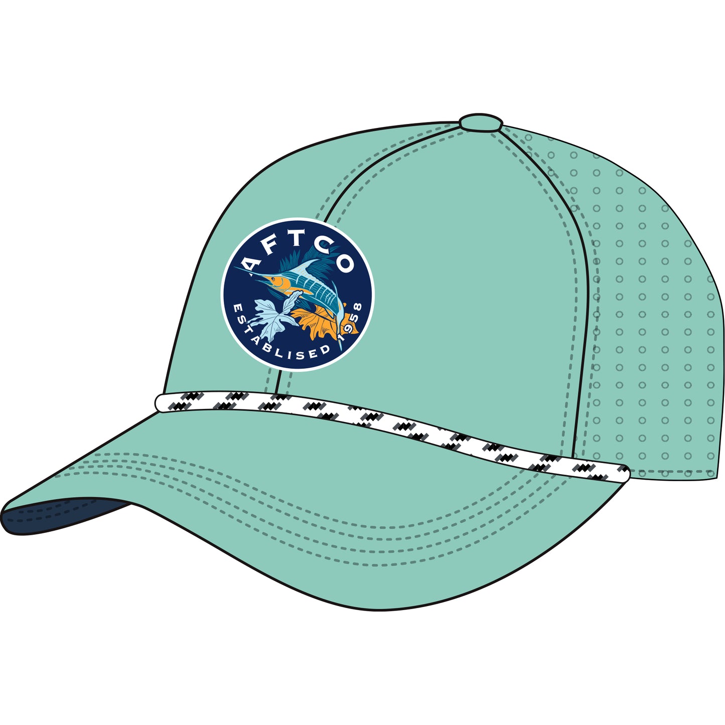 Aftco Youth Tropical Marlin Hat - Mint